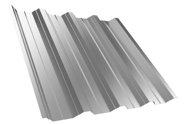 Trapezblech T50P Dachprofil 0,50 mm Stärke 25µm Standardpolyester 1085 mm Weissaluminium mit Antikondensbeschichtung