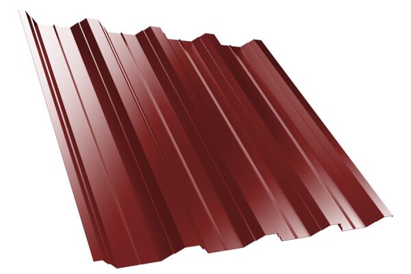 Trapezblech T50P Dachprofil 0,50 mm Stärke 50µm Purlak 1085 mm Kirschrot mit Antikondensbeschichtung