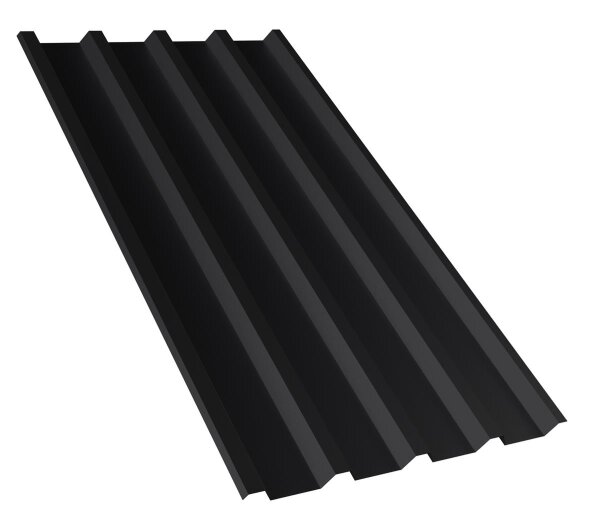 Trapezblech T55P Dachprofil 0,50 mm Stärke 25µm Standardpolyester 980 mm Tiefschwarz