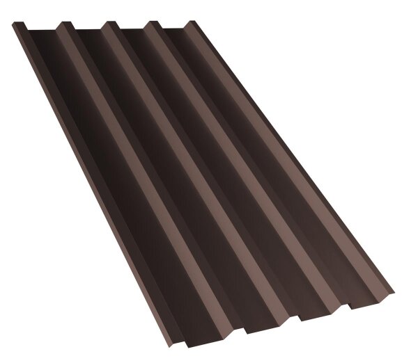 Trapezblech T55P Dachprofil 0,70 mm Stärke 25µm Standardpolyester 980 mm Schokoladenbraun mit Antikondensbeschichtung