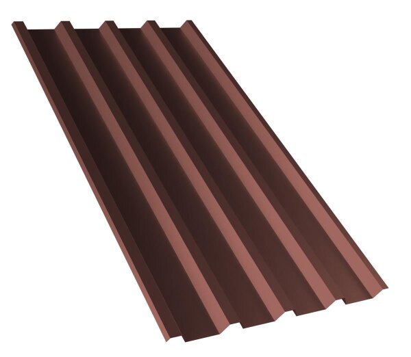 Trapezblech T55P Dachprofil 0,75 mm Stärke 25µm Standardpolyester 980 mm Rotbraun mit Antikondensbeschichtung