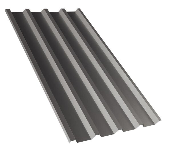 Trapezblech T55P Dachprofil 0,75 mm Stärke 25µm Standardpolyester 980 mm Graualuminium mit Antikondensbeschichtung