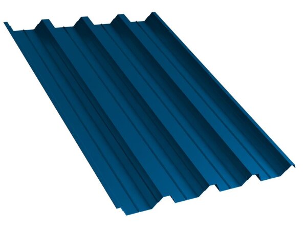Trapezblech T60P Dachprofil 0,50 mm Stärke 25µm Standardpolyester 1058mm Enzianblau mit Antikondensbeschichtung