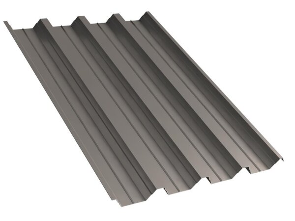Trapezblech T60P Dachprofil 0,50 mm Stärke 25µm Standardpolyester 1058mm Graualuminium mit Antikondensbeschichtung