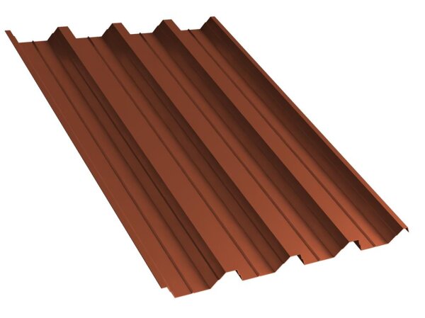 Trapezblech T60P Dachprofil 0,50 mm Stärke 50µm Purlak 1058 mm Ziegelrot
