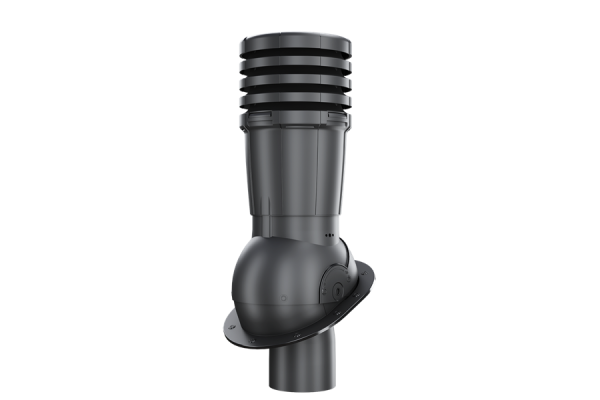 Dachentlüfter PERFEKTA PRO D125 Trapez T18W/T18M/T18DR/T20 Tiefschwarz regulierbar
