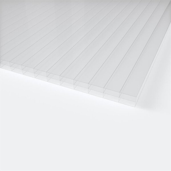 Lexan® Doppelstegplatten 16 mm Weiß Opal – 3-fach Struktur Polycarbonat 980 x 4000