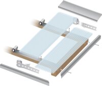 Hohlkammer Paneele klar 230 mm breit - Polycarbonat Klickprofil 230 x 3000