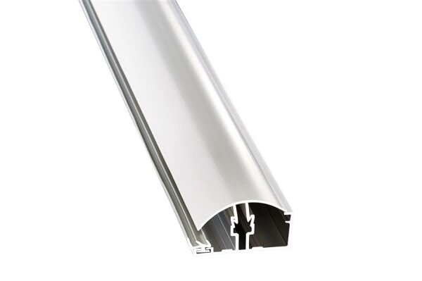Klemmprofil Rand Alu-PVC 60 mm breit Oberteil weiß – für Stegplatten 16 mm 3000 mm lang