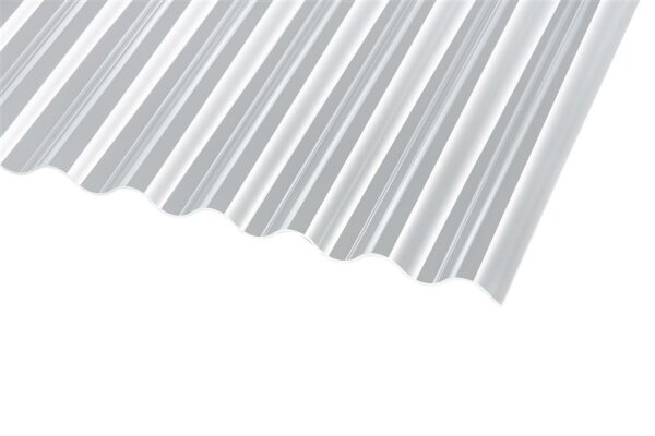 Polycarbonat Wellplatten klar Glatt Sinus 76/18 2,5 mm – Hagelsicher 1040 x 5000