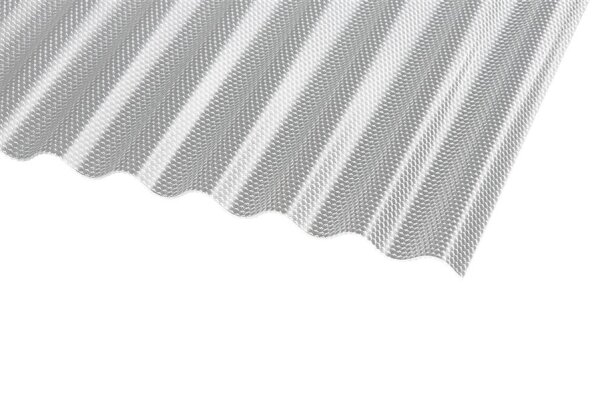 Polycarbonat Wellplatten klar Wabenstruktur Sinus 76/18 2,6 mm – Hagelsicher 1045 x 2000