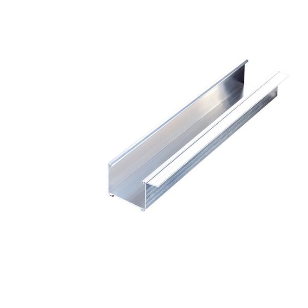 Kastenrinne 90 mm aus Aluminium – silber pressblank 5100 mm