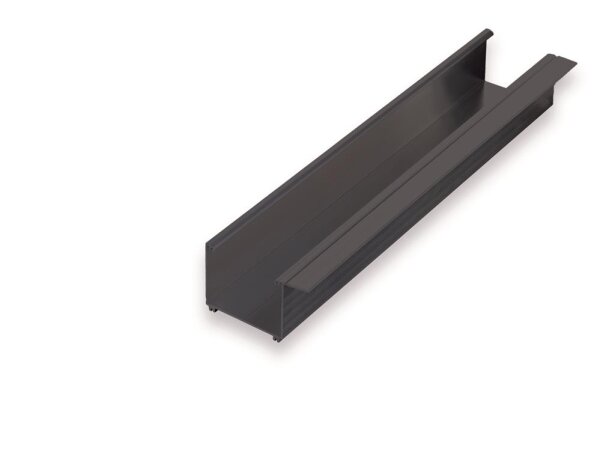 Kastenrinne 90 mm aus Aluminium – anthrazit (RAL 7016) 6100 mm