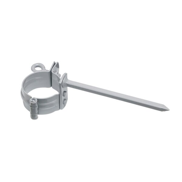 Rohrschelle DN 75 PVC grau, Stiftlänge 100 mm feuerverz./kunststoffbesch.