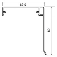 Wetterschenkel-Klemmdeckel Alu preßblank - 60 mm breit