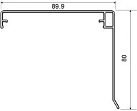 Wetterschenkel-Klemmdeckel Alu - 80 mm breit preßblank