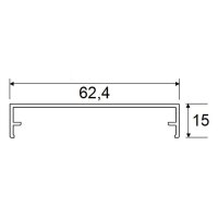 Klemmdeckel Alu pressblank - 60 mm breit 4000 mm