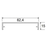 Klemmdeckel Alu weiß RAL 9016 - 60 mm breit 3500 mm
