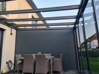 Premium Terrassenüberdachung Aluminium Anthrazit - Doppelstegplatten 16mm Farblos Klar