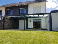 Premium Terrassenüberdachung Aluminium Anthrazit - Doppelstegplatten 16mm Farblos Klar