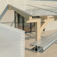 Premium Terrassenüberdachung Leimbinderbausatz – Doppelstegplatten 16mm Weiß/Opal | Alu-Gummi Profiltyp