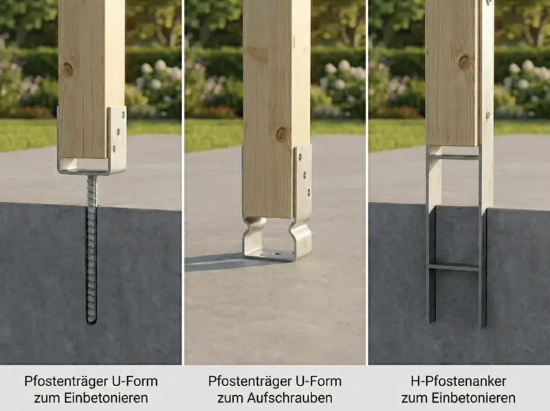 Bodenbefestigungsoptionen für Holz Terrassenüberdachungen Details